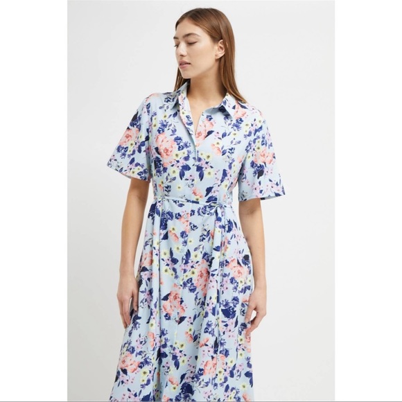 French Connection cerisier floral tied midi dress cottage core - Picture 3 of 7